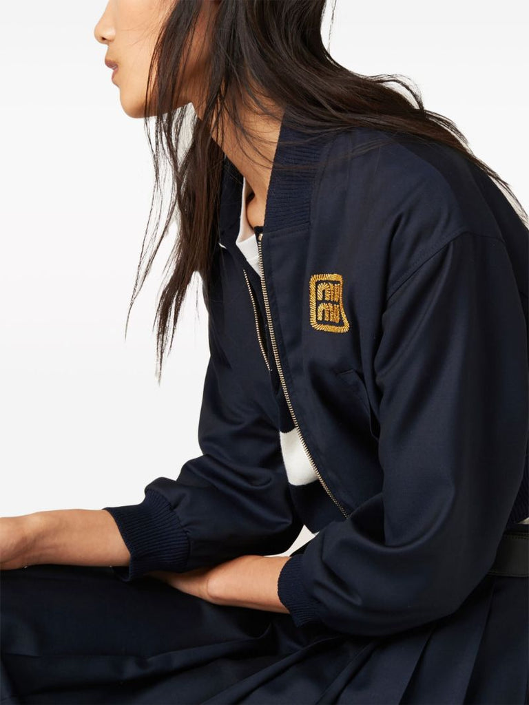 Blue Batavia Wool Bomber Jacket
