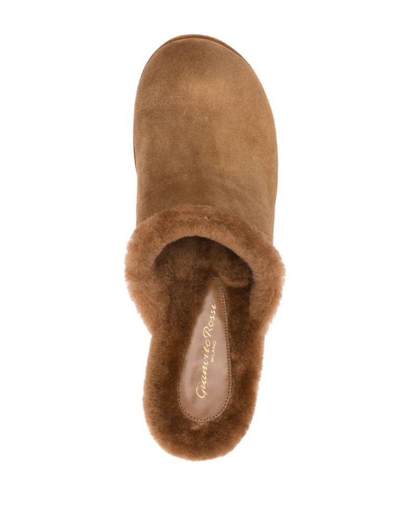 Brown 95mm Platform Suede Mules