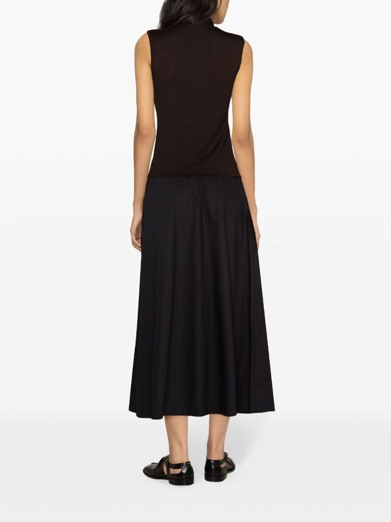 Brown Asymmetric Sleeveless Cardigan