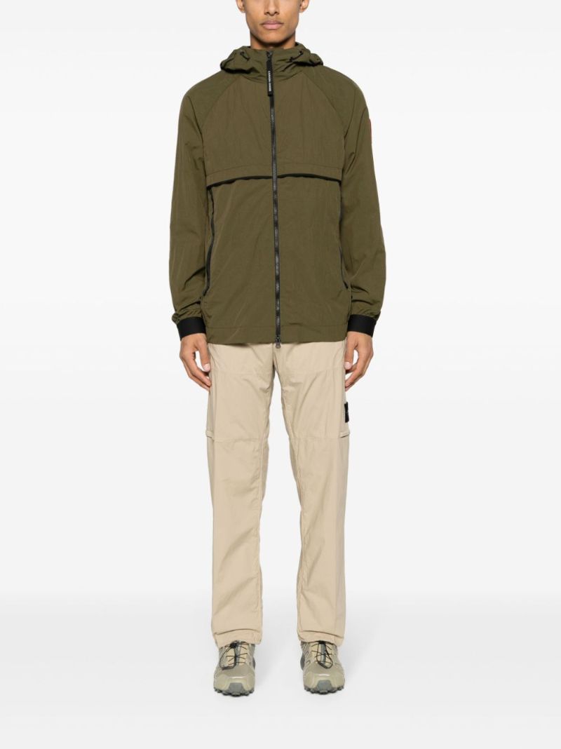 Green Faber Hooded Windbreaker