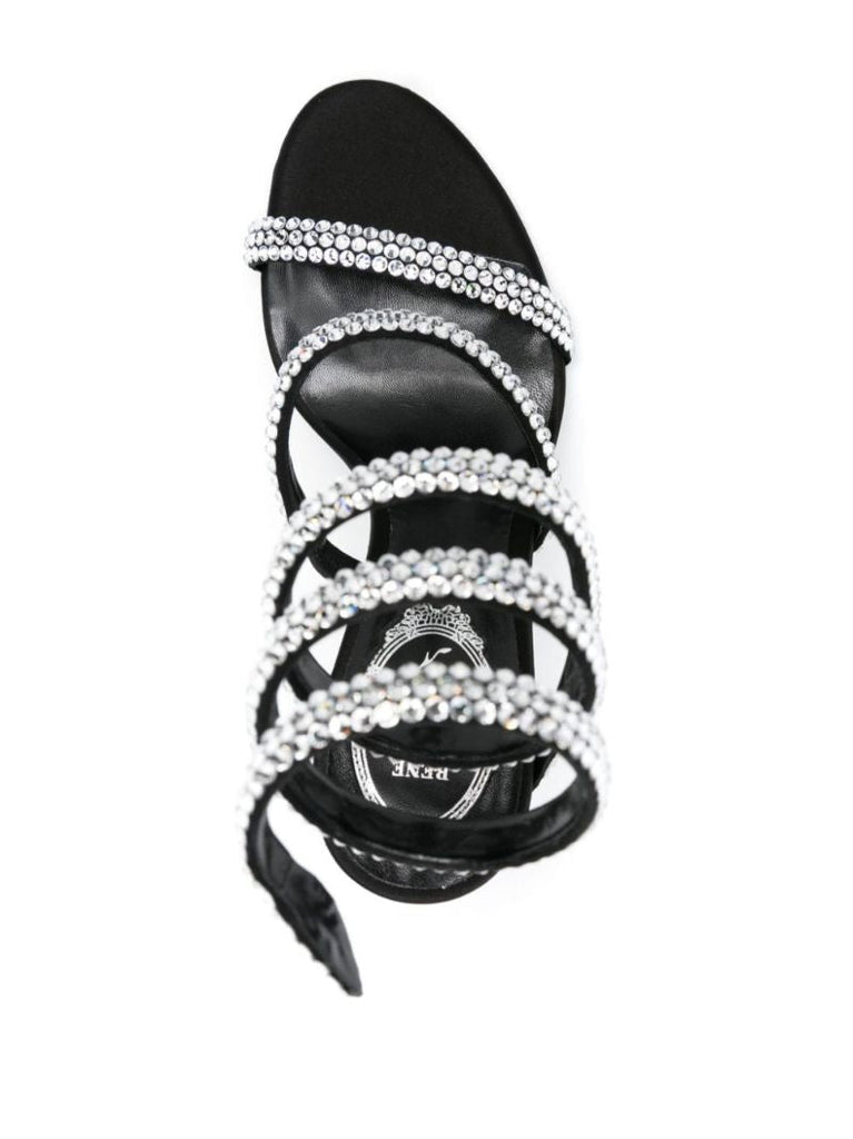 Black Cleo 105 Crystal-embellished Sandals
