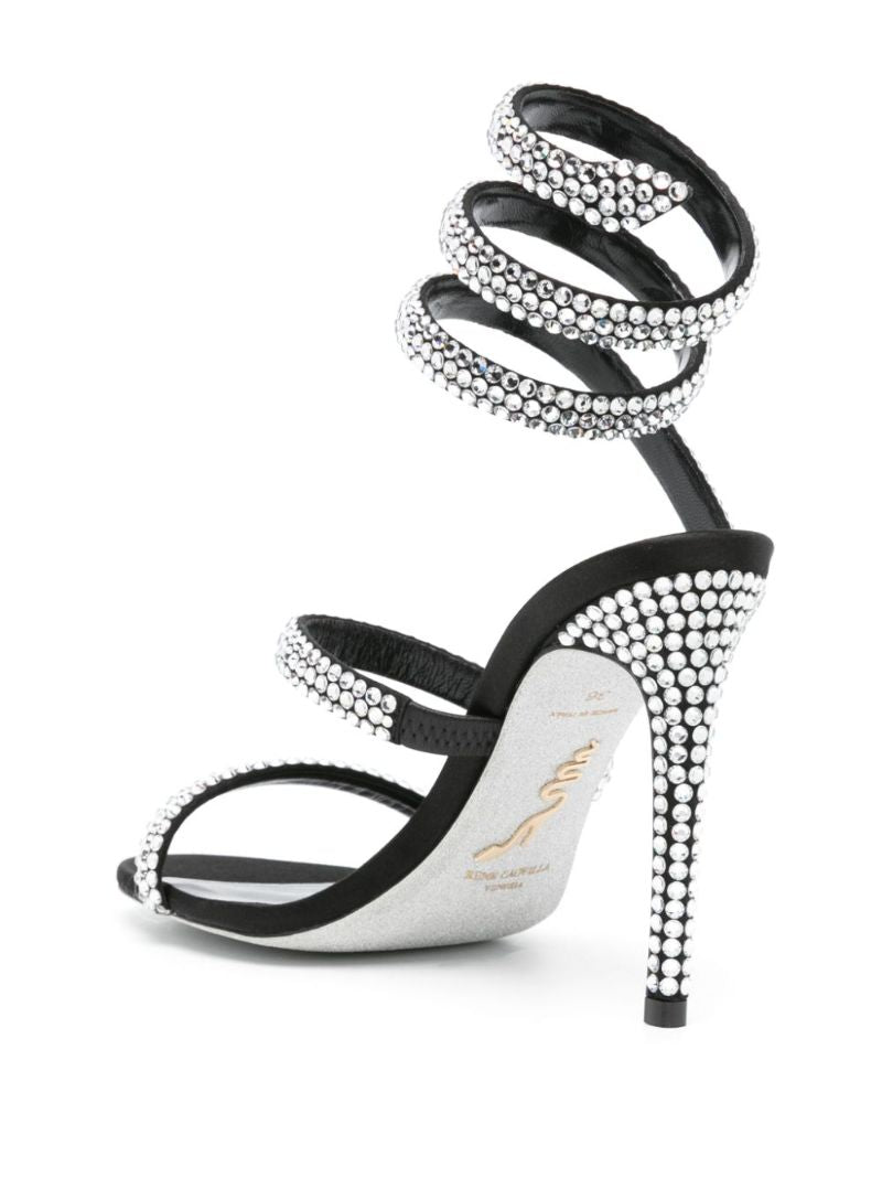 Black Cleo 105 Crystal-embellished Sandals