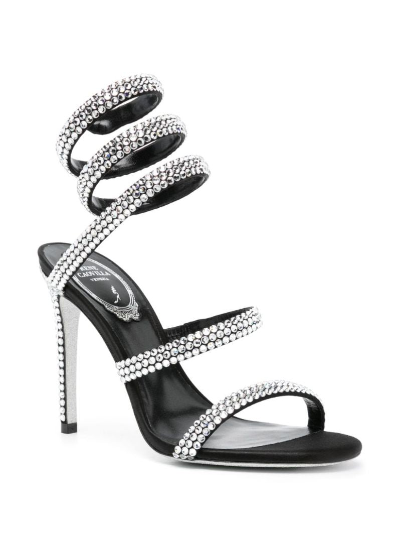 Black Cleo 105 Crystal-embellished Sandals