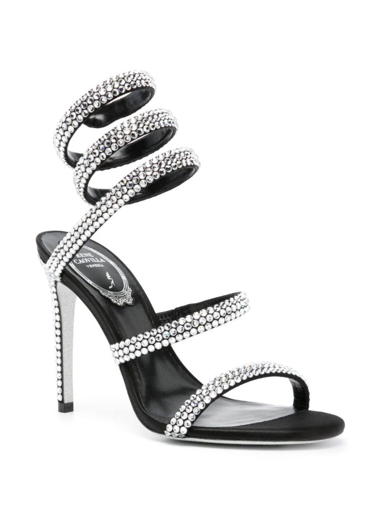 Black Cleo 105 Crystal-embellished Sandals