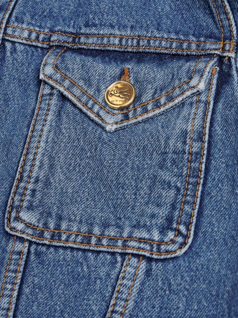 Blue Pegaso-embroidered Denim Jacket