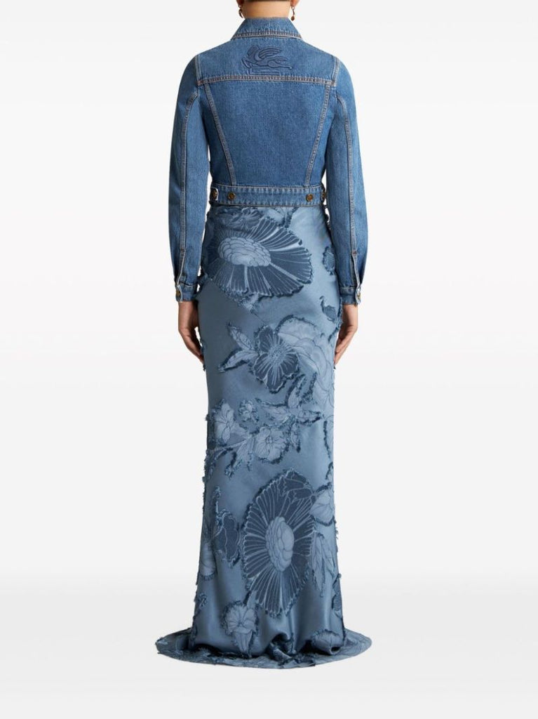 Blue Pegaso-embroidered Denim Jacket