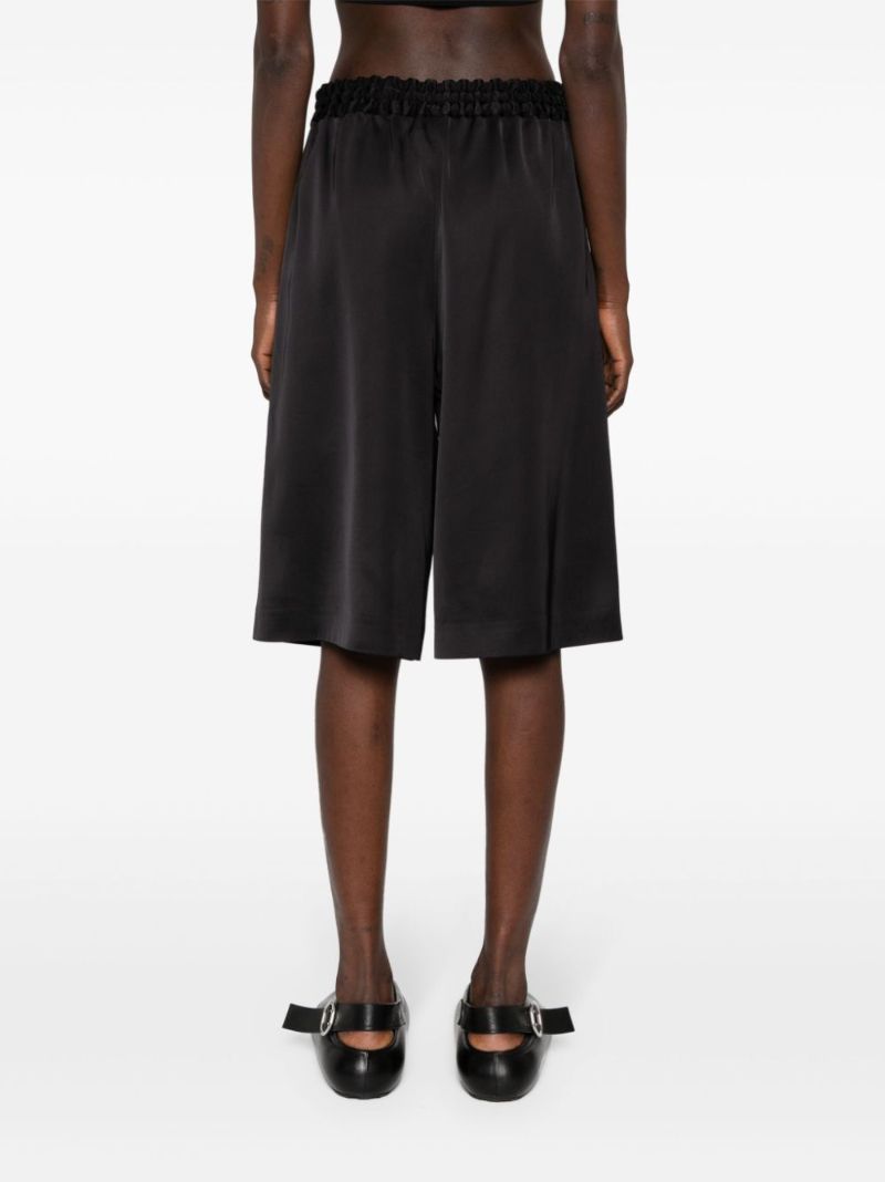 Black Satin Bermuda Shorts