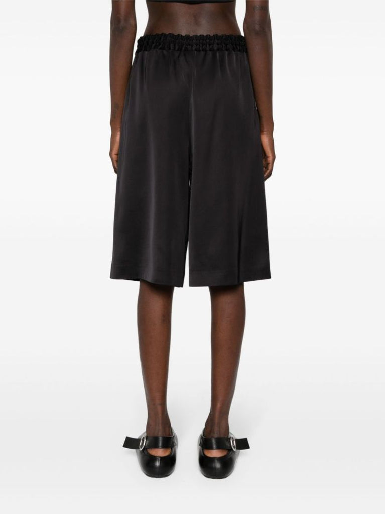 Black Satin Bermuda Shorts