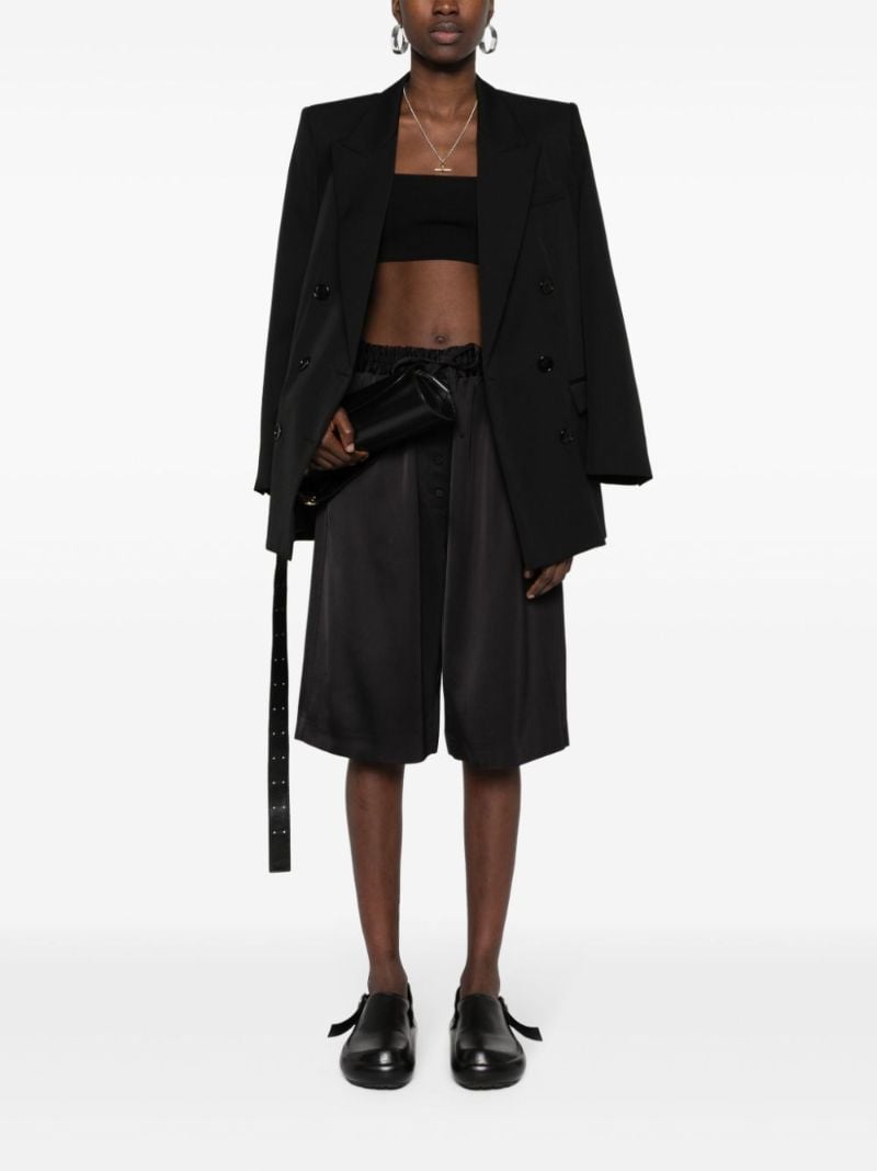 Black Satin Bermuda Shorts