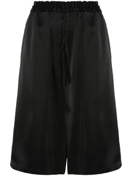 Black Satin Bermuda Shorts