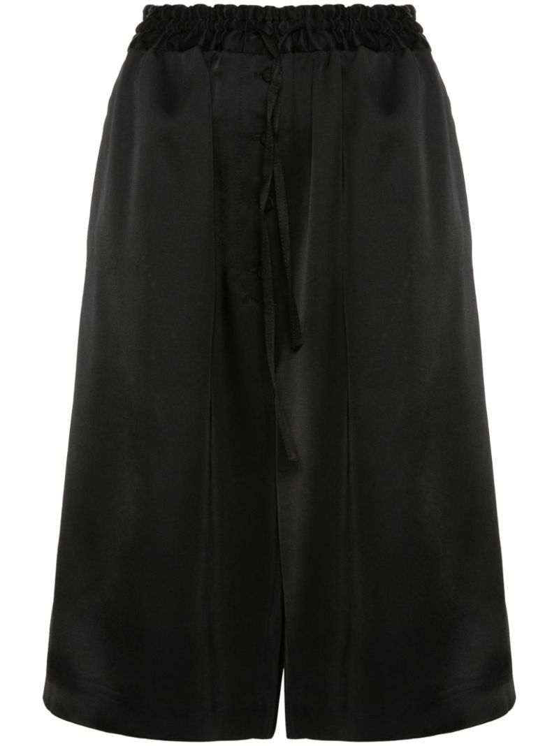 Black Satin Bermuda Shorts