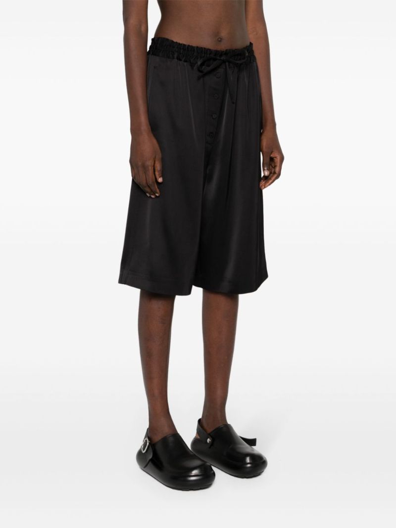 Black Satin Bermuda Shorts
