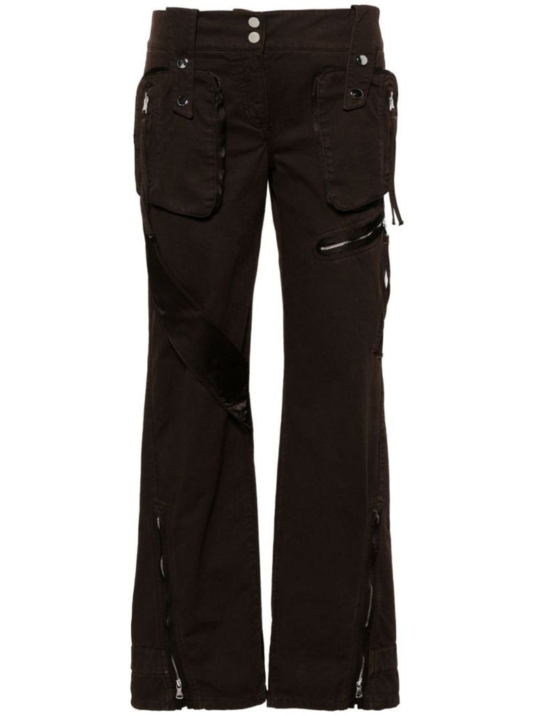 Brown Low-rise Cargo Trousers
