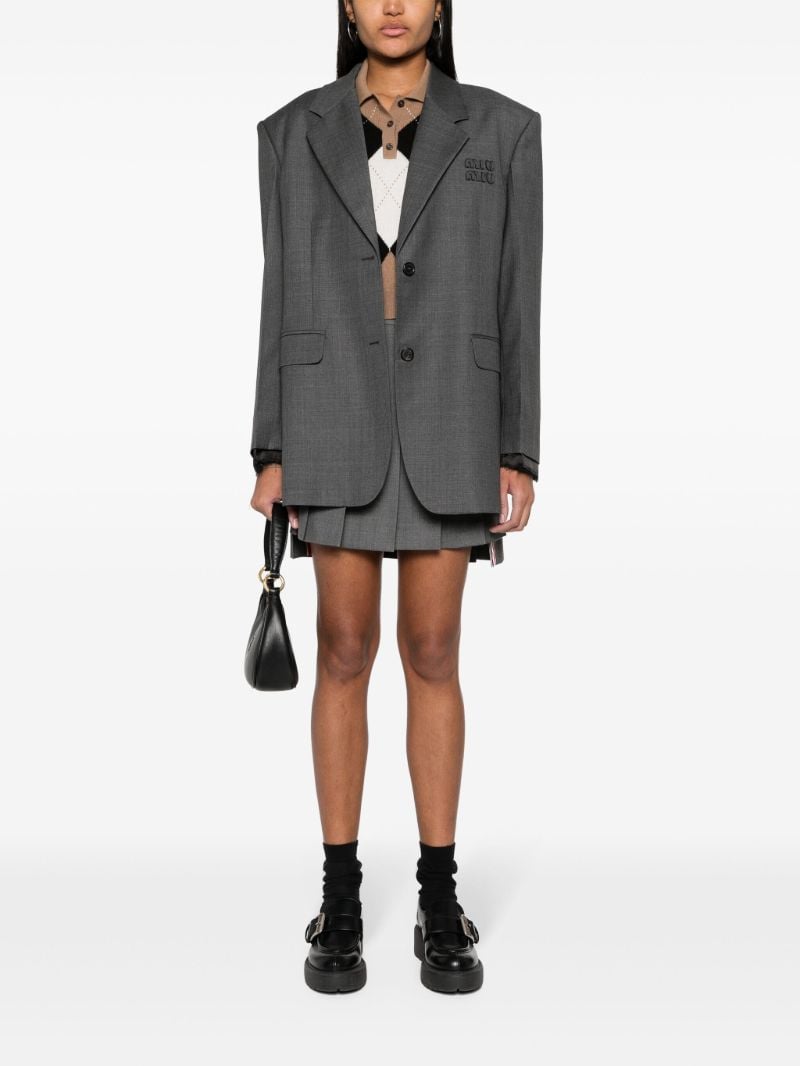 Grey Logo AppliquÃ_x0083_Â© Virgin Wool Blazer