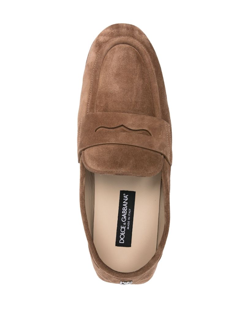 Brown Suede Penny Loafers