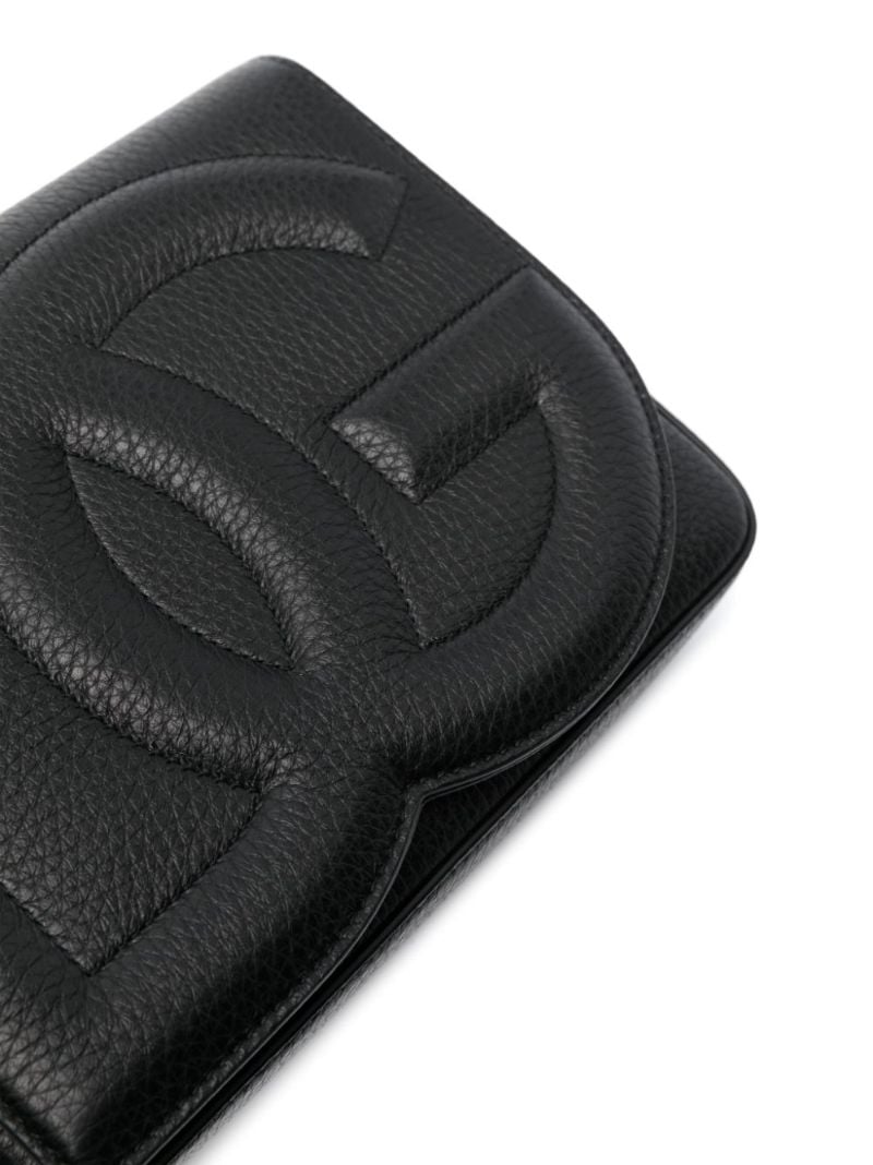 Black Dg Logo Medium Leather Messenger Bag
