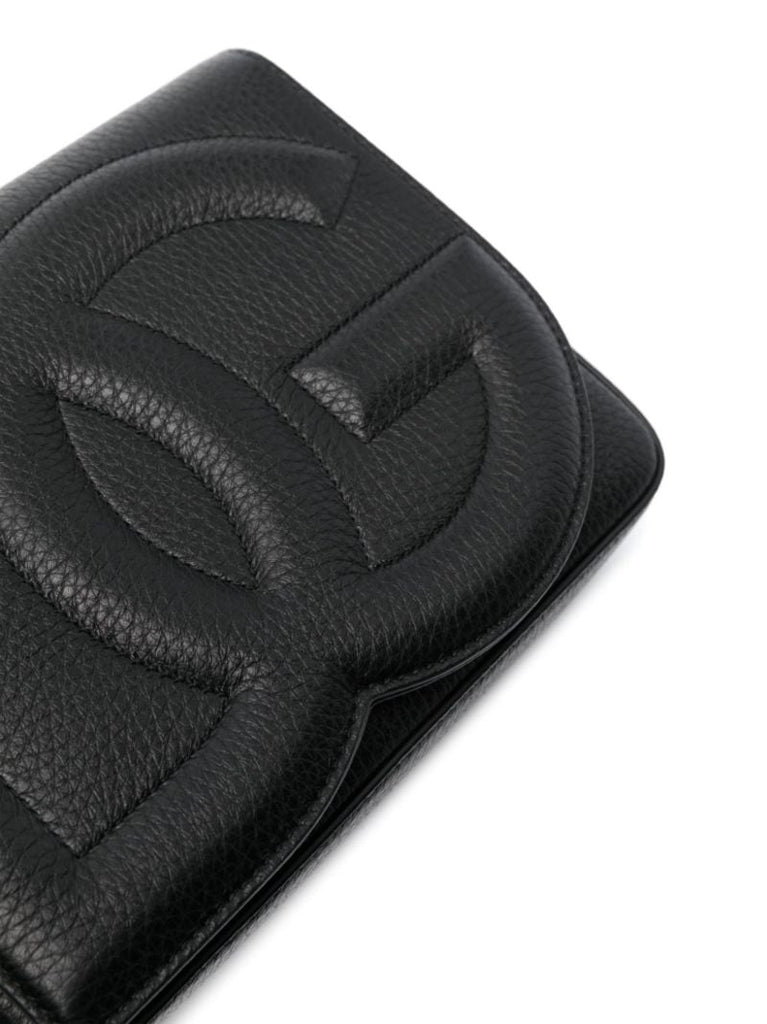 Black Dg Logo Medium Leather Messenger Bag