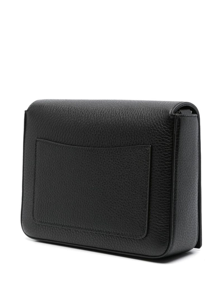Black Dg Logo Medium Leather Messenger Bag