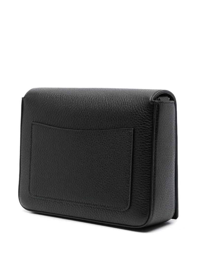 Black Dg Logo Medium Leather Messenger Bag