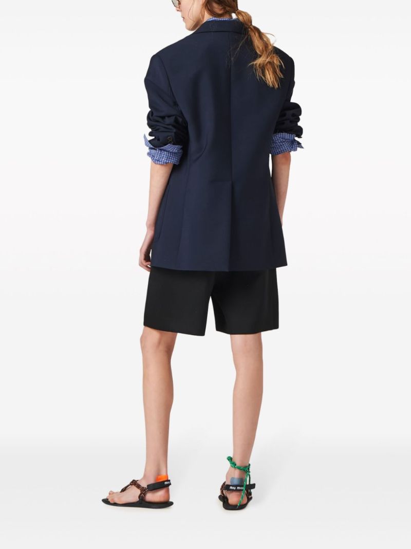 Black Contrasting-waistband Satin Shorts