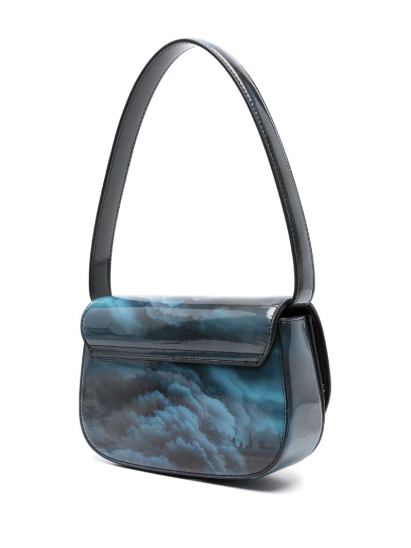 Blue 1dr Faux Leather Shoulder Bag