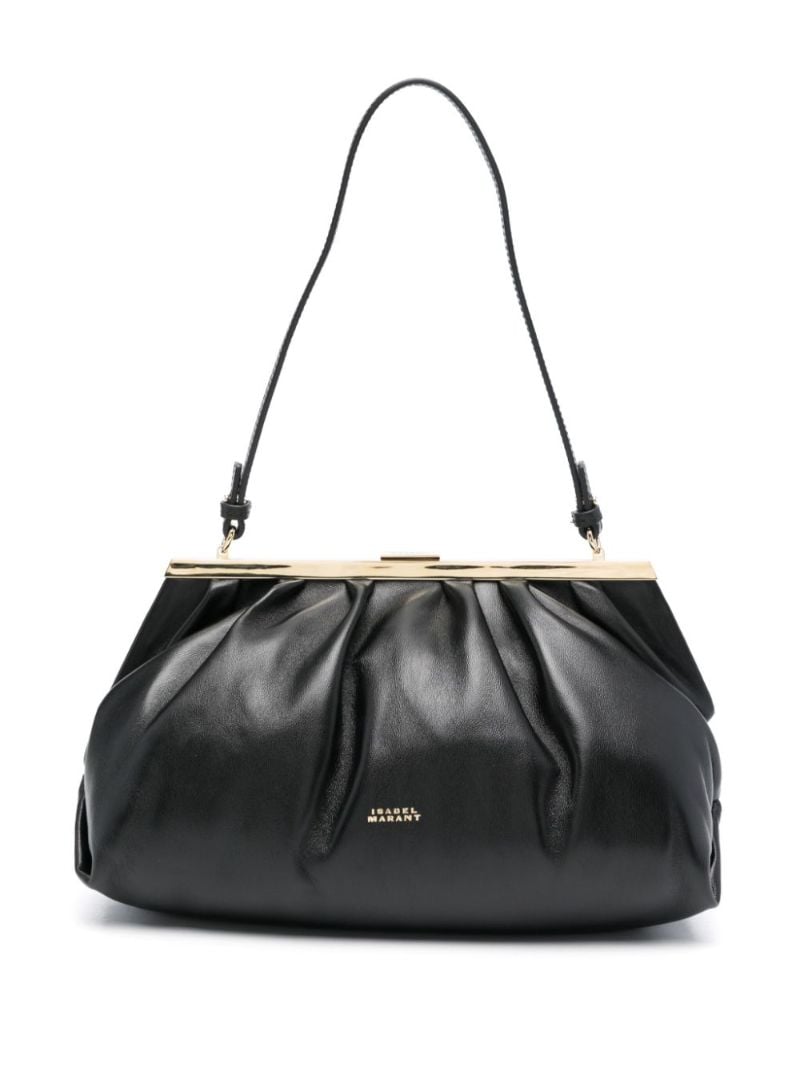 Black Leyden Leather Shoulder Bag