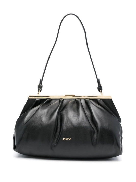 Black Leyden Leather Shoulder Bag