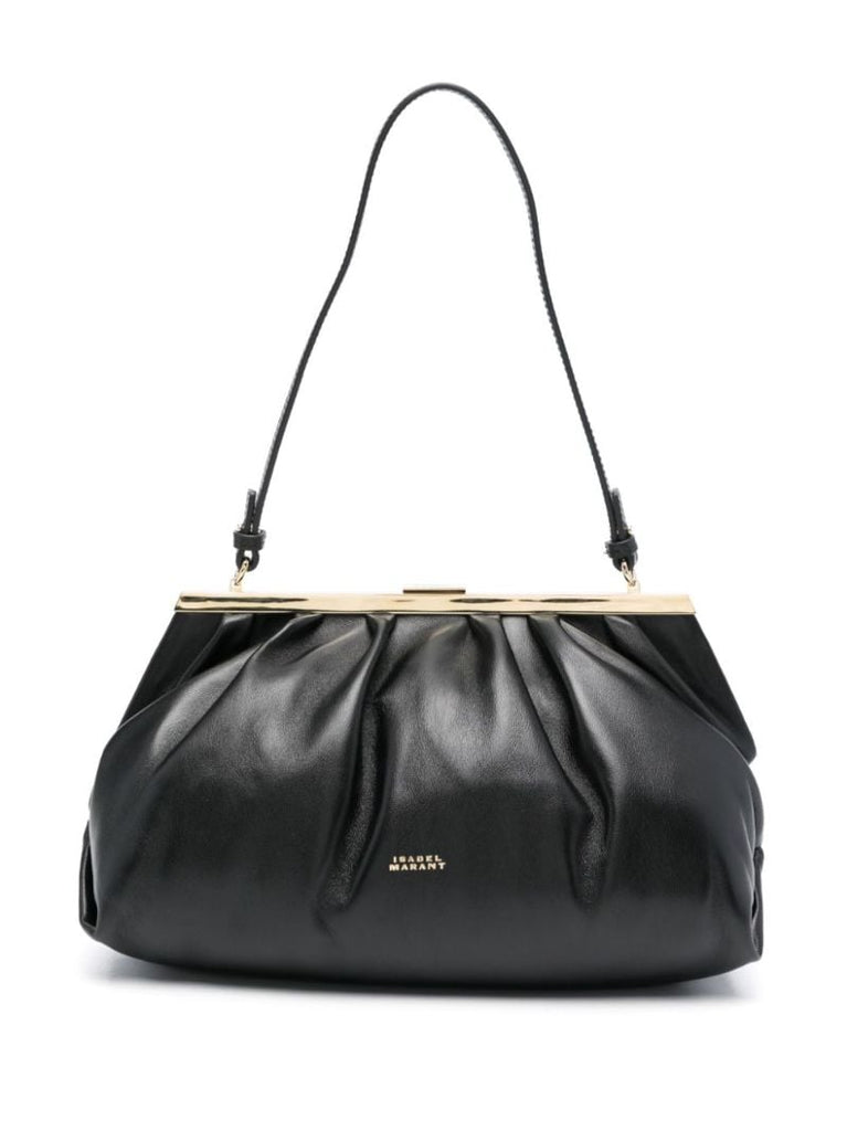 Black Leyden Leather Shoulder Bag