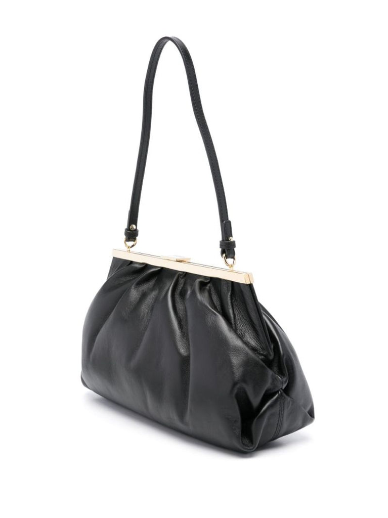 Black Leyden Leather Shoulder Bag