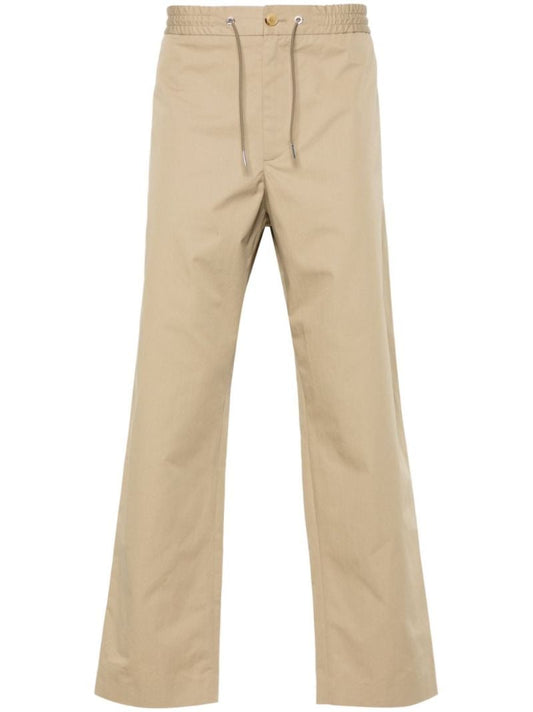 Neutral Tapered Cotton Trousers