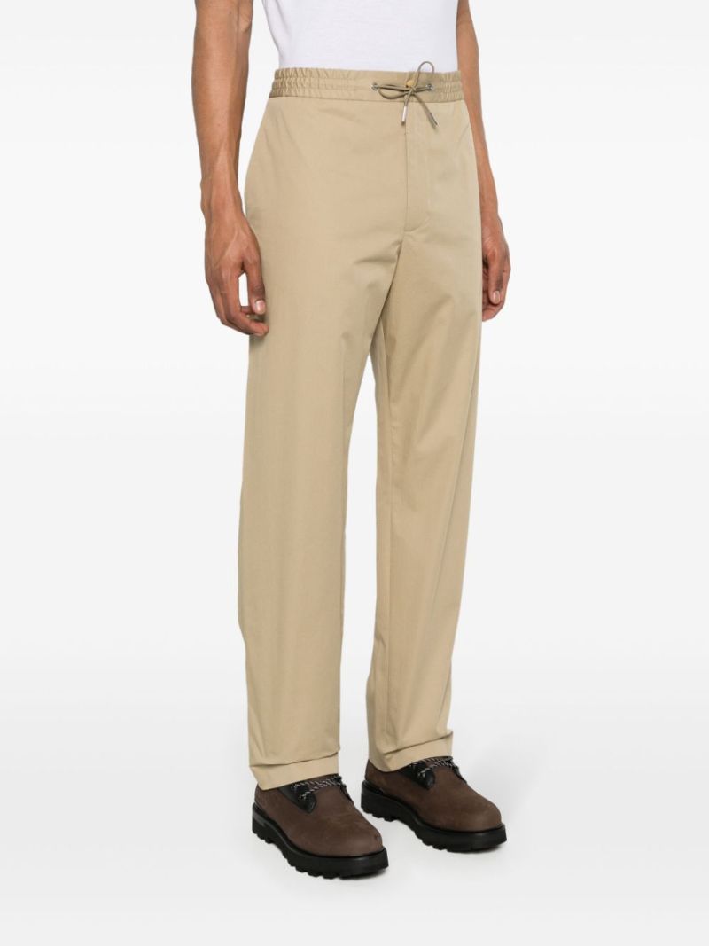 Neutral Tapered Cotton Trousers