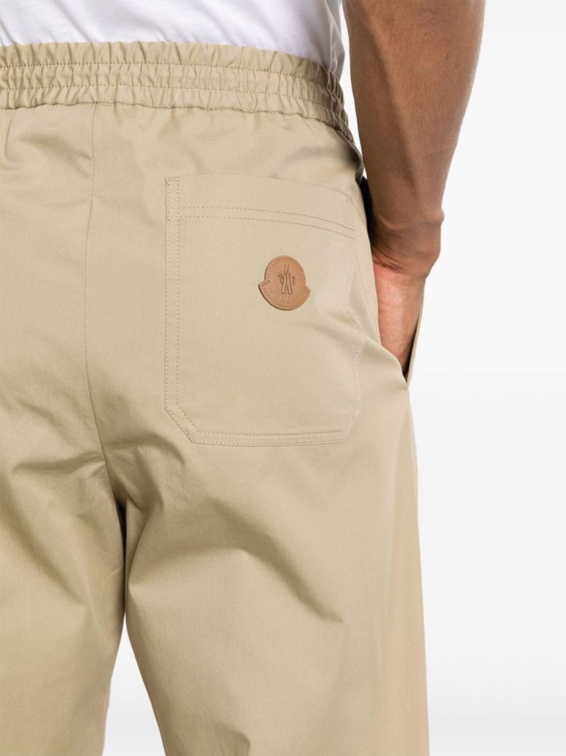 Neutral Tapered Cotton Trousers