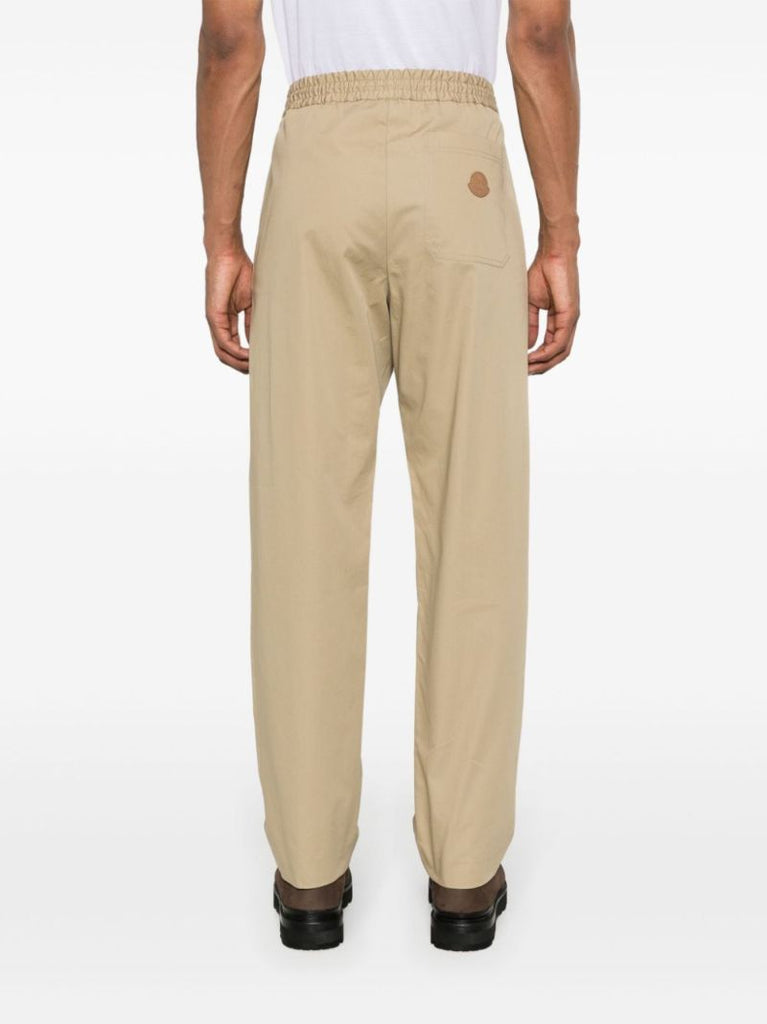 Neutral Tapered Cotton Trousers