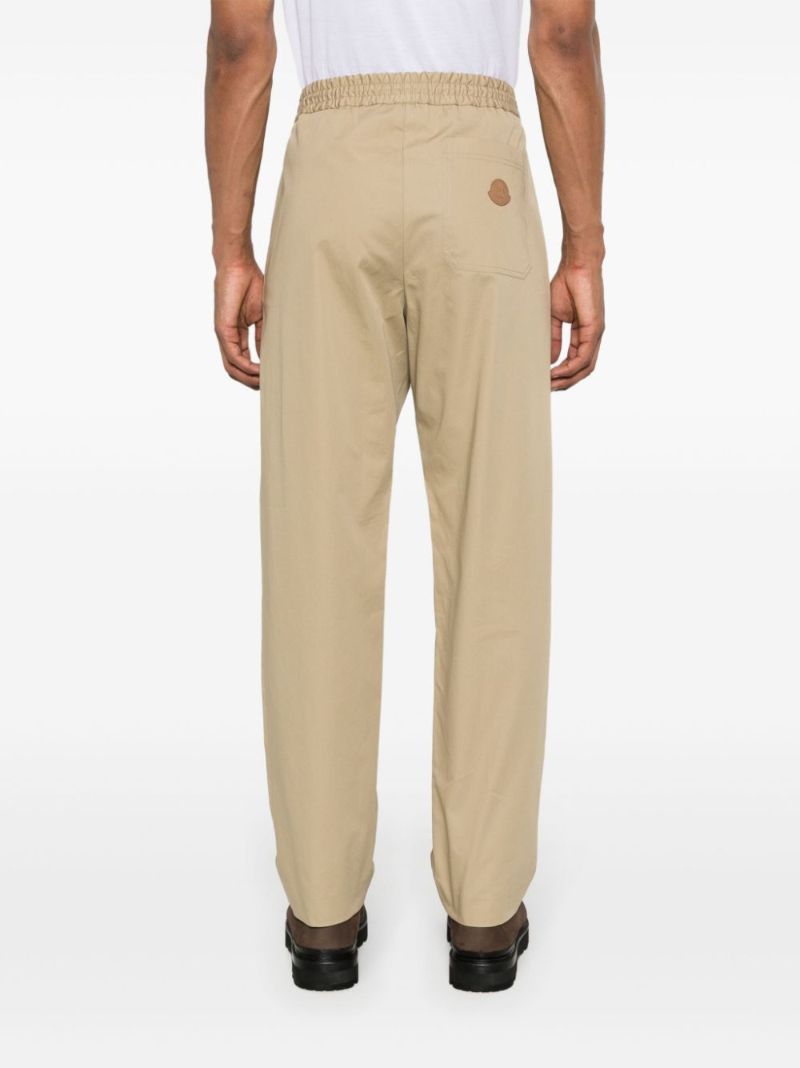 Neutral Tapered Cotton Trousers