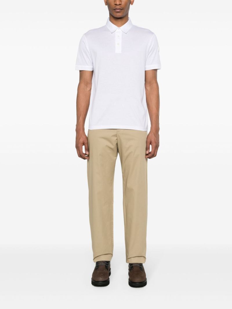 Neutral Tapered Cotton Trousers