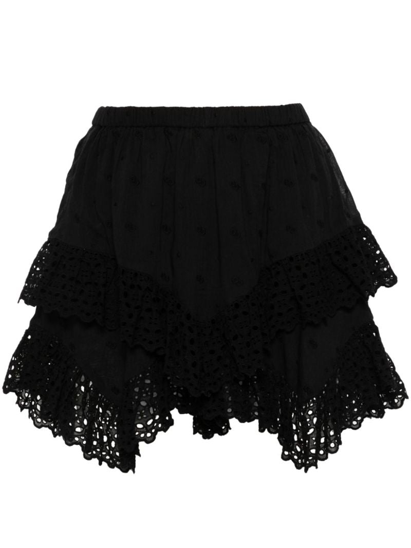 Black Sukira Broderie Anglaise Shorts