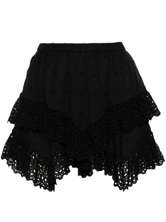 Black Sukira Broderie Anglaise Shorts