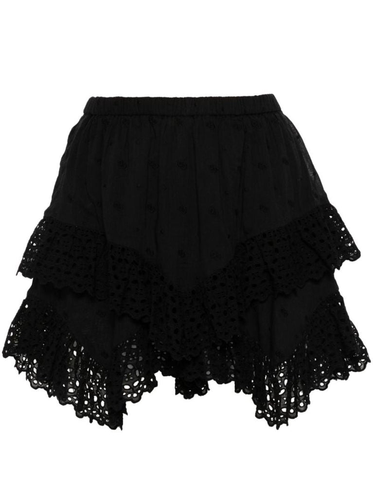 Black Sukira Broderie Anglaise Shorts