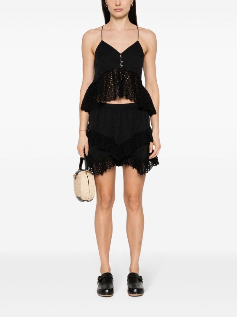 Black Sukira Broderie Anglaise Shorts