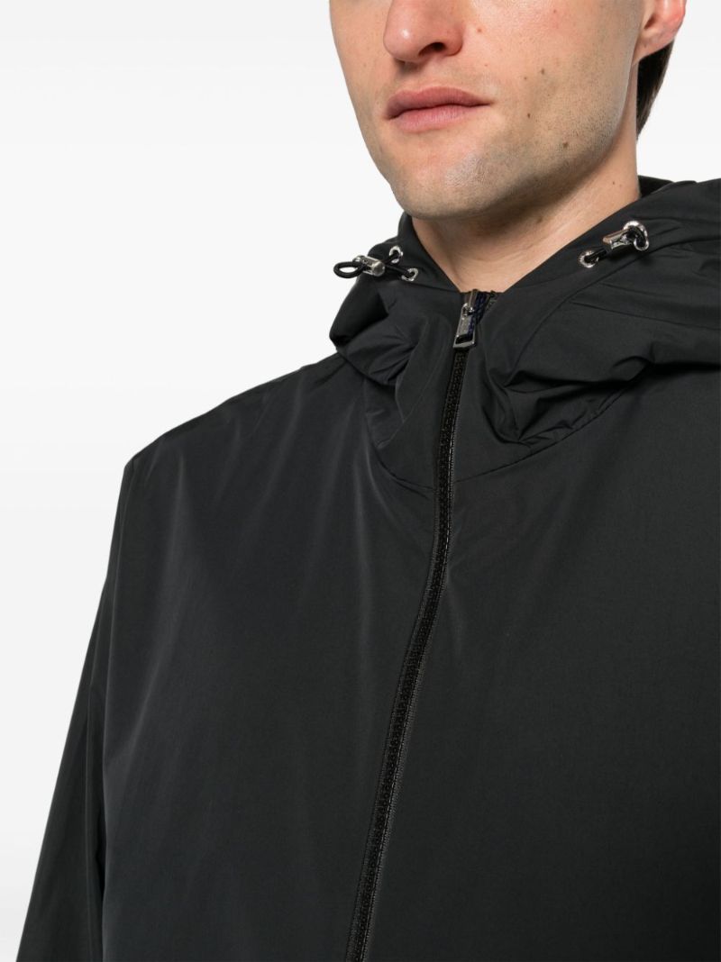 Black Traversier Hooded Windbreaker