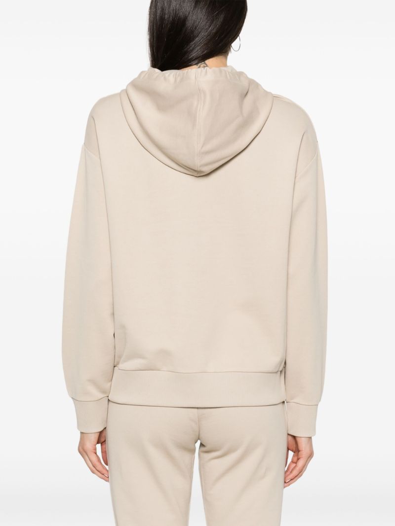 Neutral Logo Embroidered Cotton Hoodie