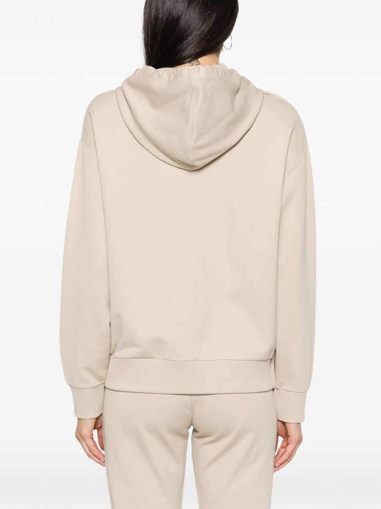 Neutral Logo Embroidered Cotton Hoodie