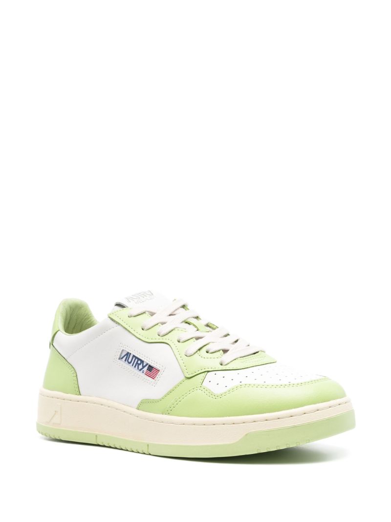 White Medalist Leather Sneakers