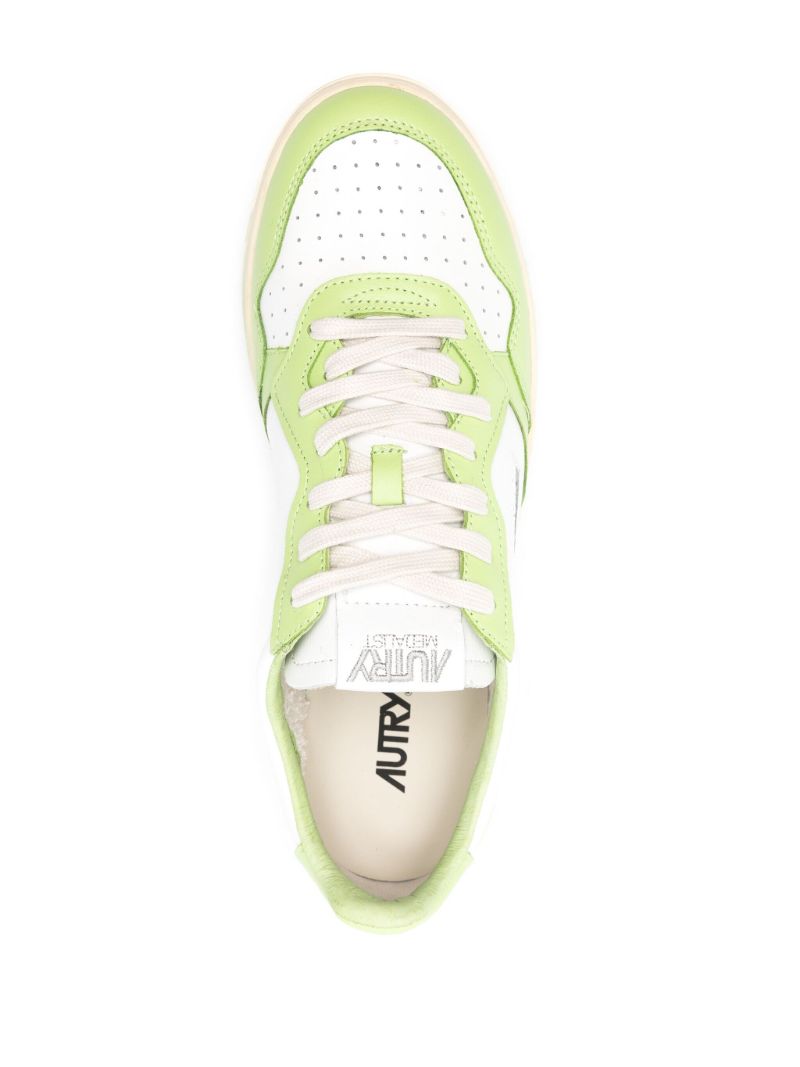 White Medalist Leather Sneakers