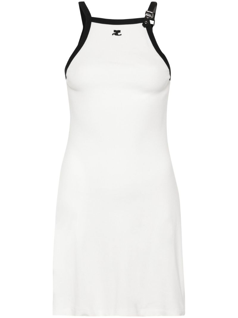 White Logo AppliquÃ_x0083_Â© Cotton Mini Dress