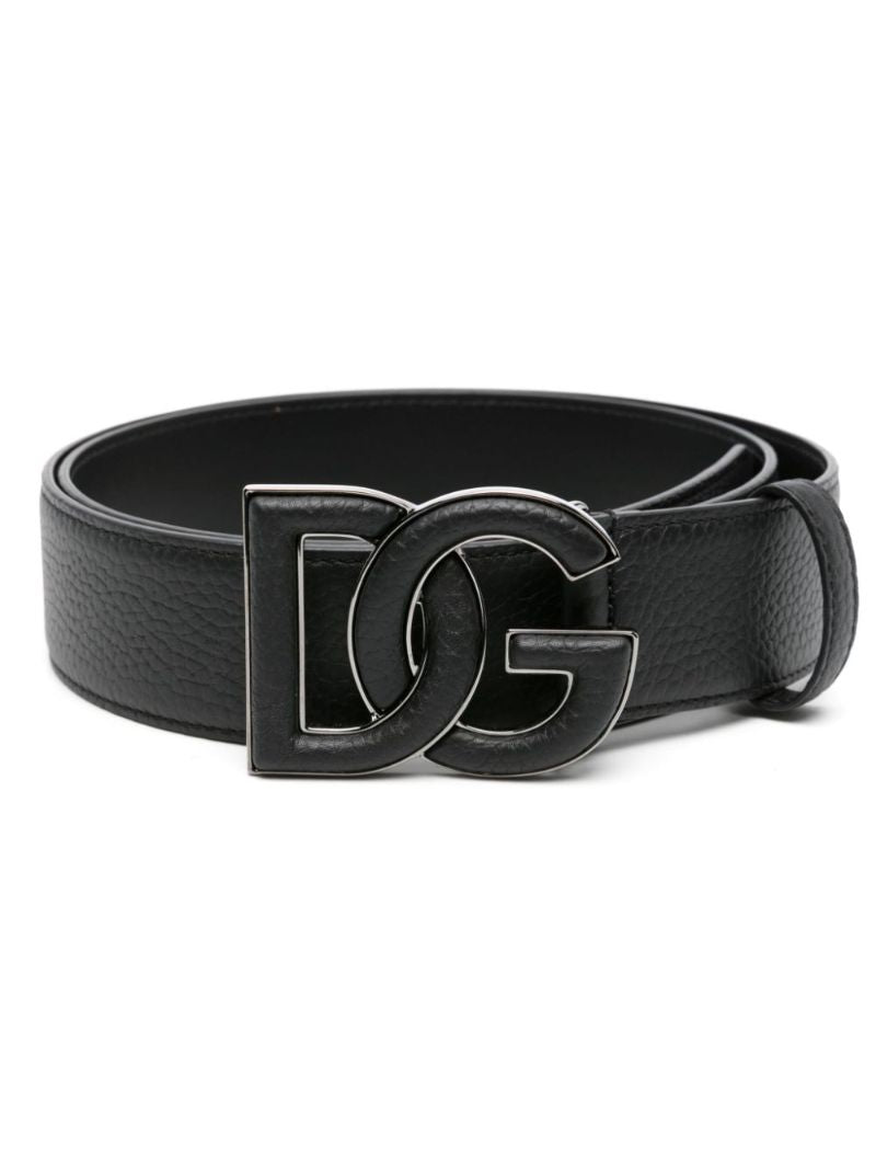 Black Dg Buckle Leather Belt