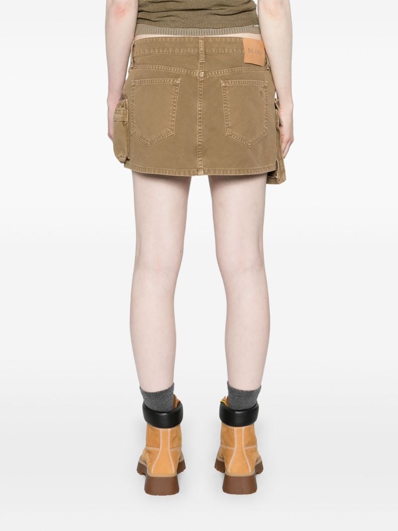 Green Cotton Cargo Mini Skirt