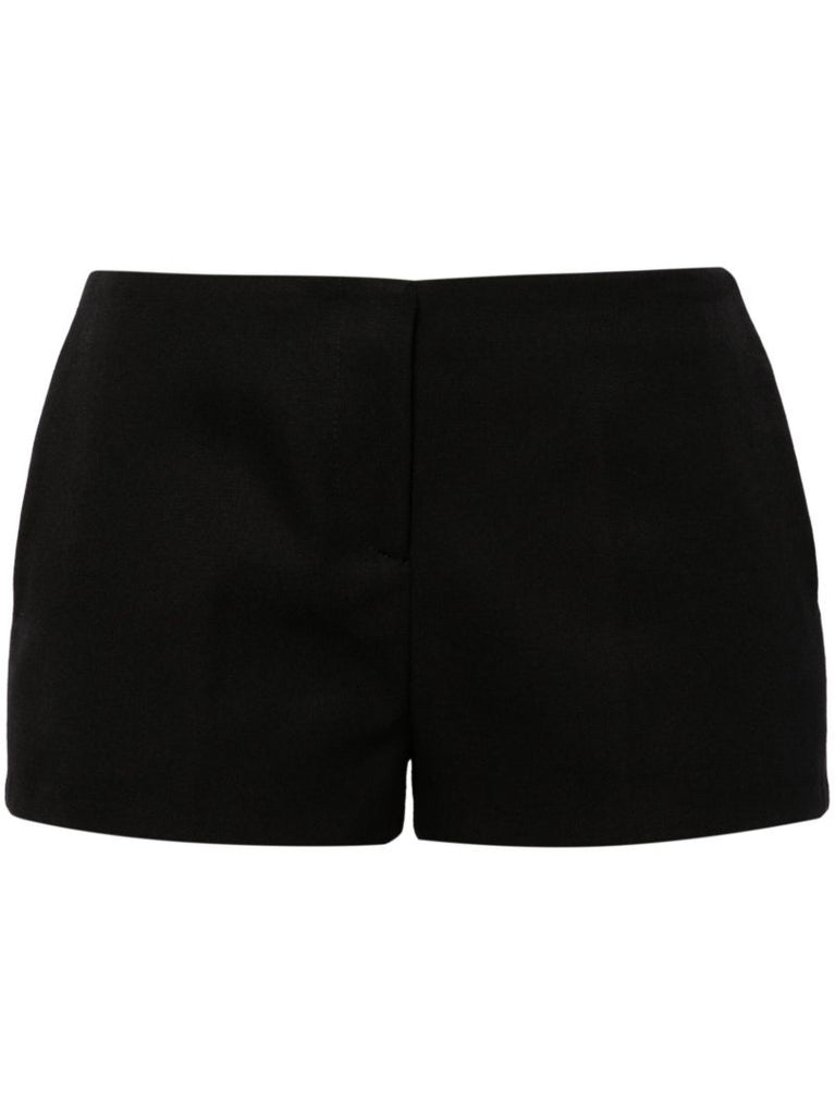 Black Tailored Wool Mini Shorts