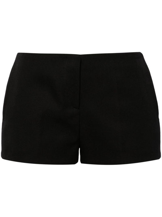 Black Tailored Wool Mini Shorts