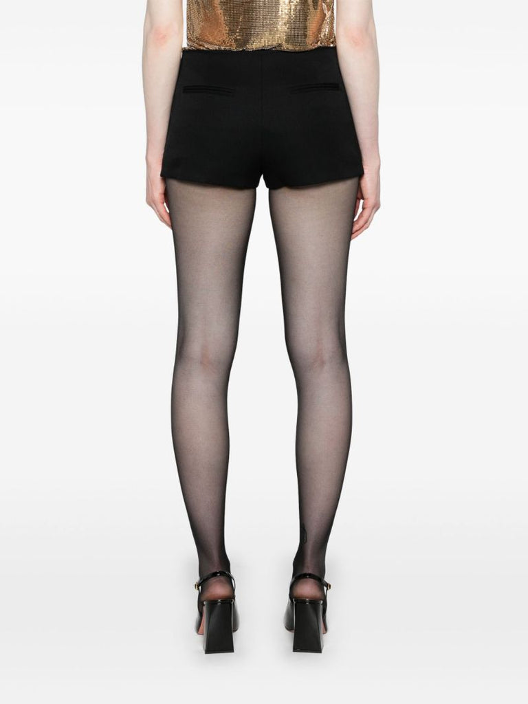 Black Tailored Wool Mini Shorts